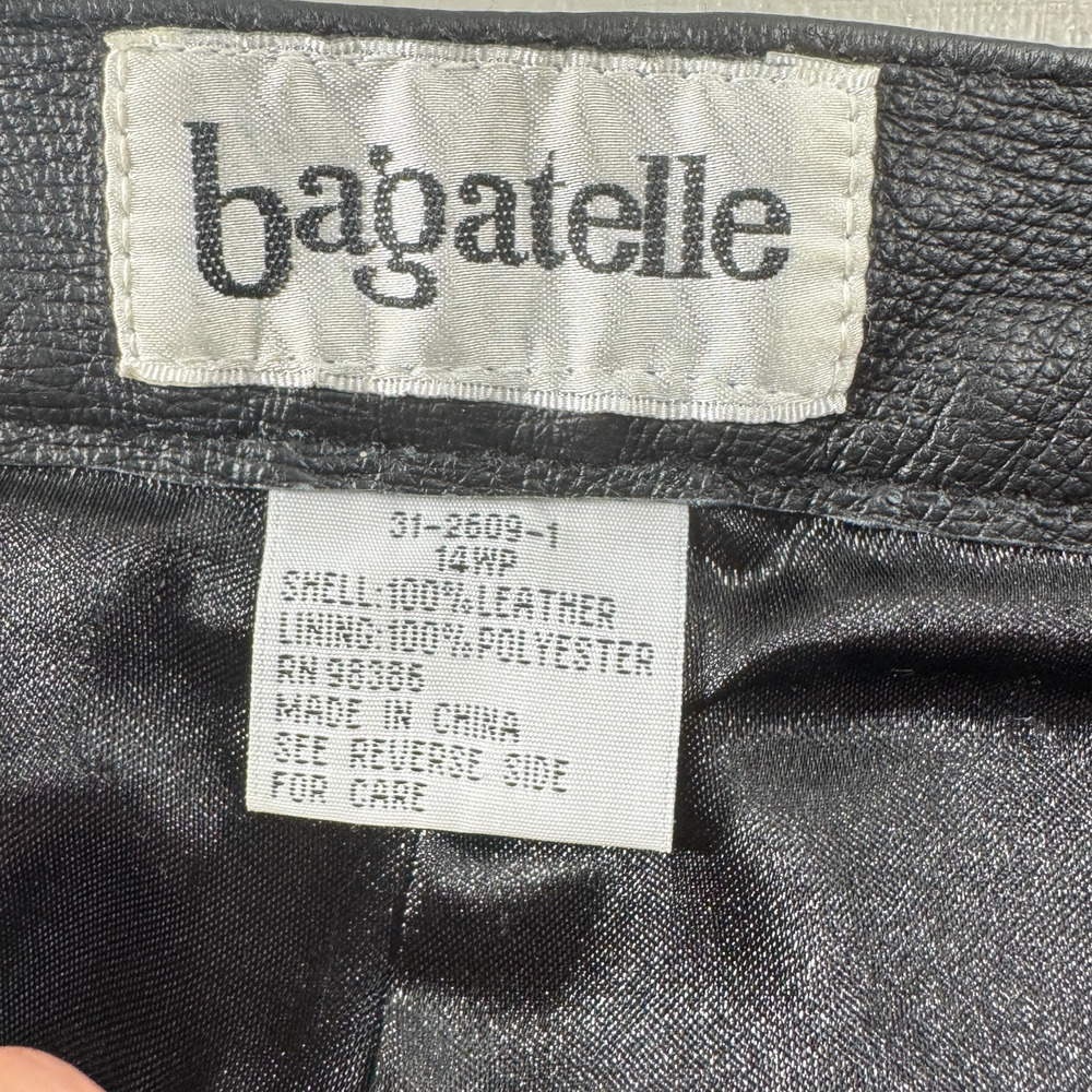 Bagatelle Black Genuine Leather Straight Leg Pants Women's Size 10 - Picture 5 of 6